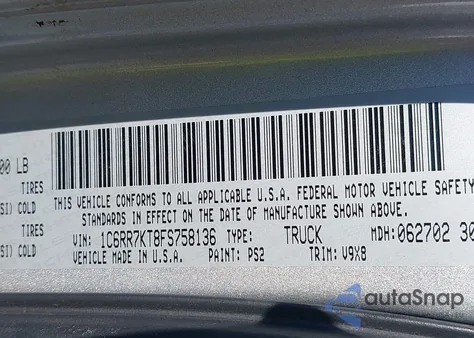 2015 Ram 1500 Express from USA, damaged, VIN 1C6RR7KT8FS758136